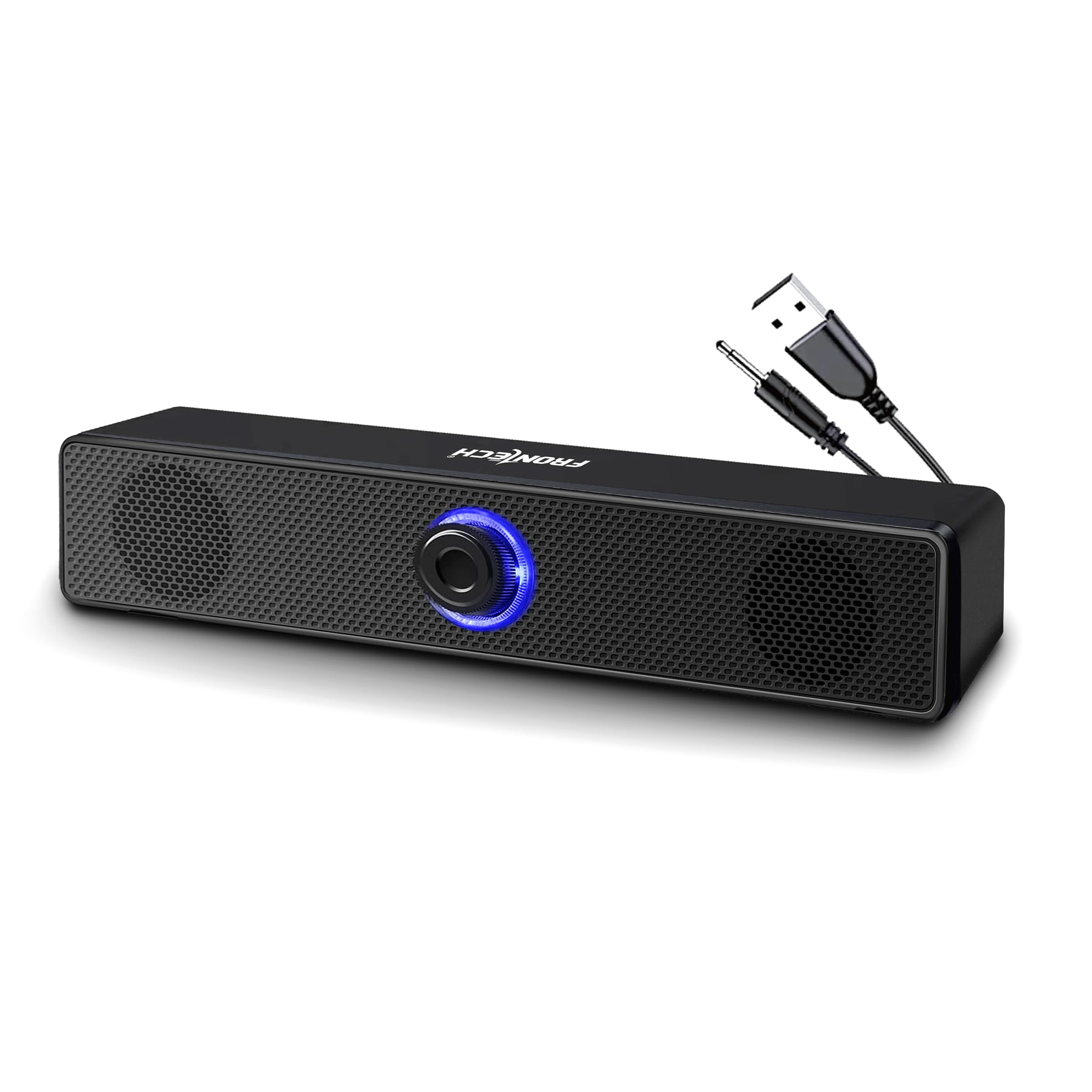 FRONTECH 1.0 USB Powered Multimedia Speakers with RGB Lights, 10W Output Power, AUX/USB Connectivity, for Laptop, PC, Mobile, Volume Control (SPK-0008, Black)