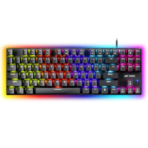 Ant Esports Scorpion MK20 Wired 75% Mechanical Gaming Keyboard, 87 Keys Compact TKL Wired Linear Red Switches Detachable USB RGB Backlight Keyboard